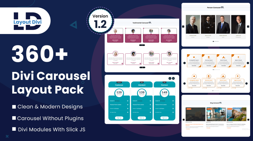 Divi Carousel Layout Pack Divi Layouts