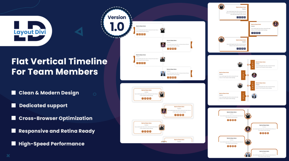 Divi Vertical Timeline For Team Layout Pack Divi Layouts