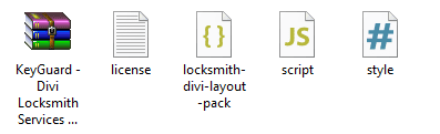Divi Locksmith Layout Pack- File Structure