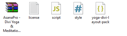 Divi Yoga Layout Pack- File Structure