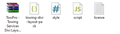 Divi Towing Layout Pack- File Structure