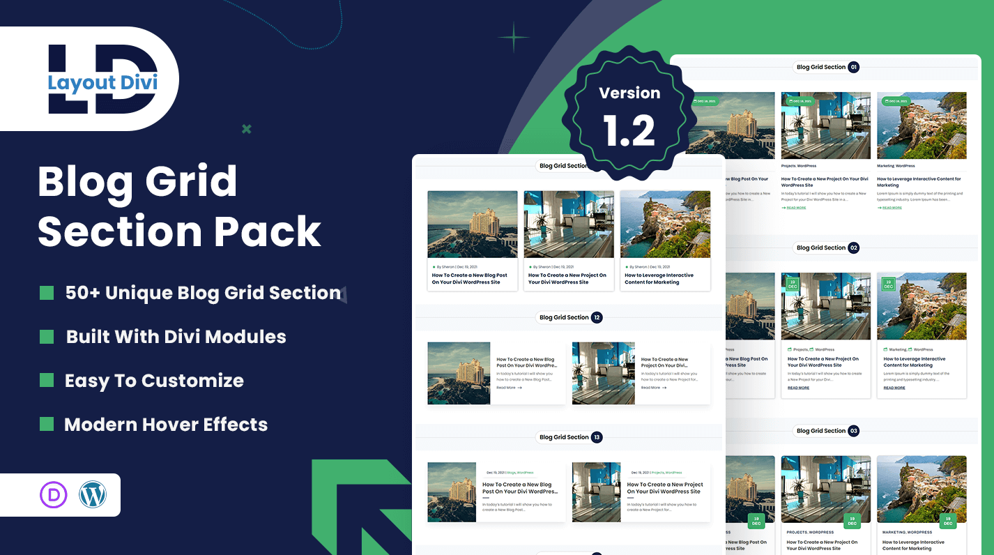 Divi Blog Grid Section Pack - Featured Image