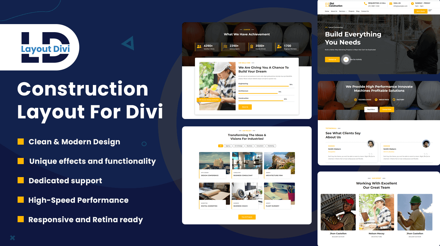 construction layout for divi