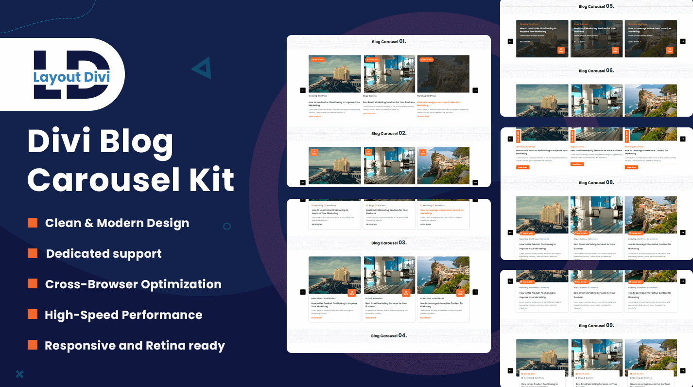 Divi Blog Module Carousel Layout Pack