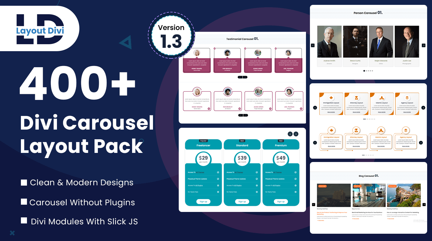 Divi Carousel Layouts Pack