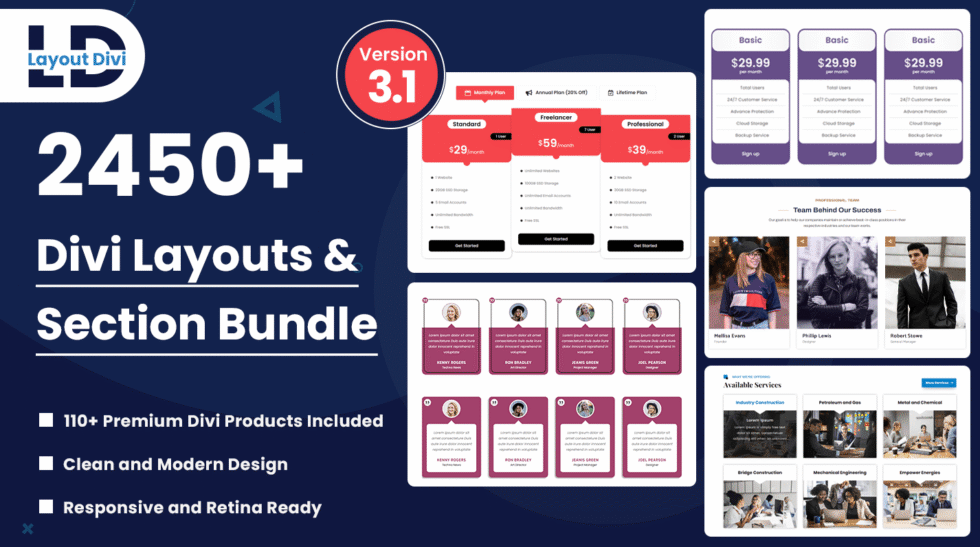 Divi Modules UI Kit Layout Pack | Divi Layouts