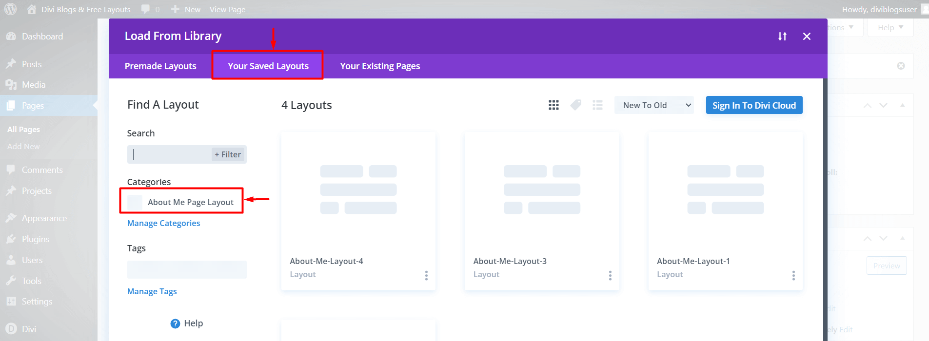 documentation step-how to import divi layout-1
