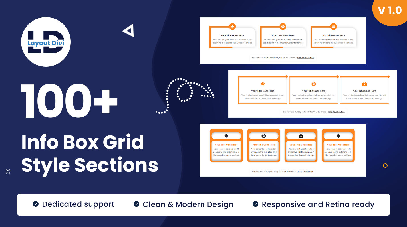 Info Box Grid Style Sections - Divi Layout Pack