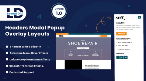 Divi Header With Slide-in Layout Pack | Divi Layouts