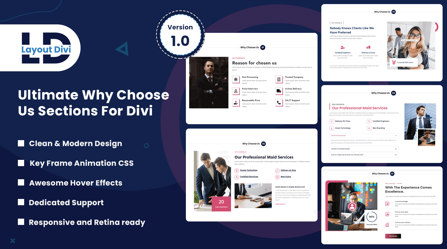Ultimate Why Choose Us Sections For Divi
