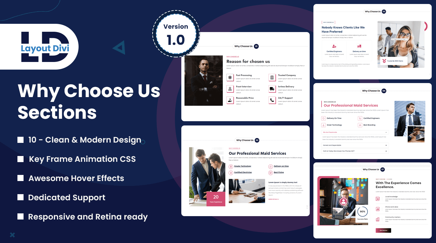 Why Choose Us Sections – Divi Layout Pack