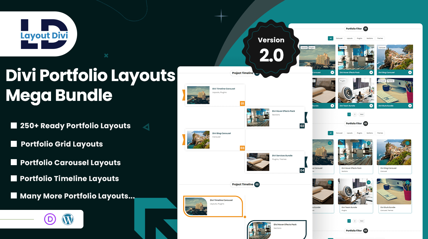 Divi Portfolio Showcase Layouts Mega Bundle - Featured Image