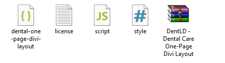 DentLD-Dental Clinic One-Page Divi Layout-File Structure