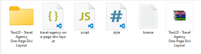 Travel Agency One-Page Divi Layout-File Structure