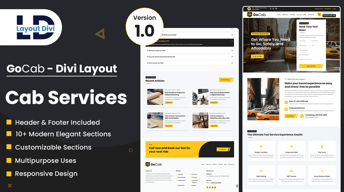 Divi Taxi Cab Service Layout-Featured Image