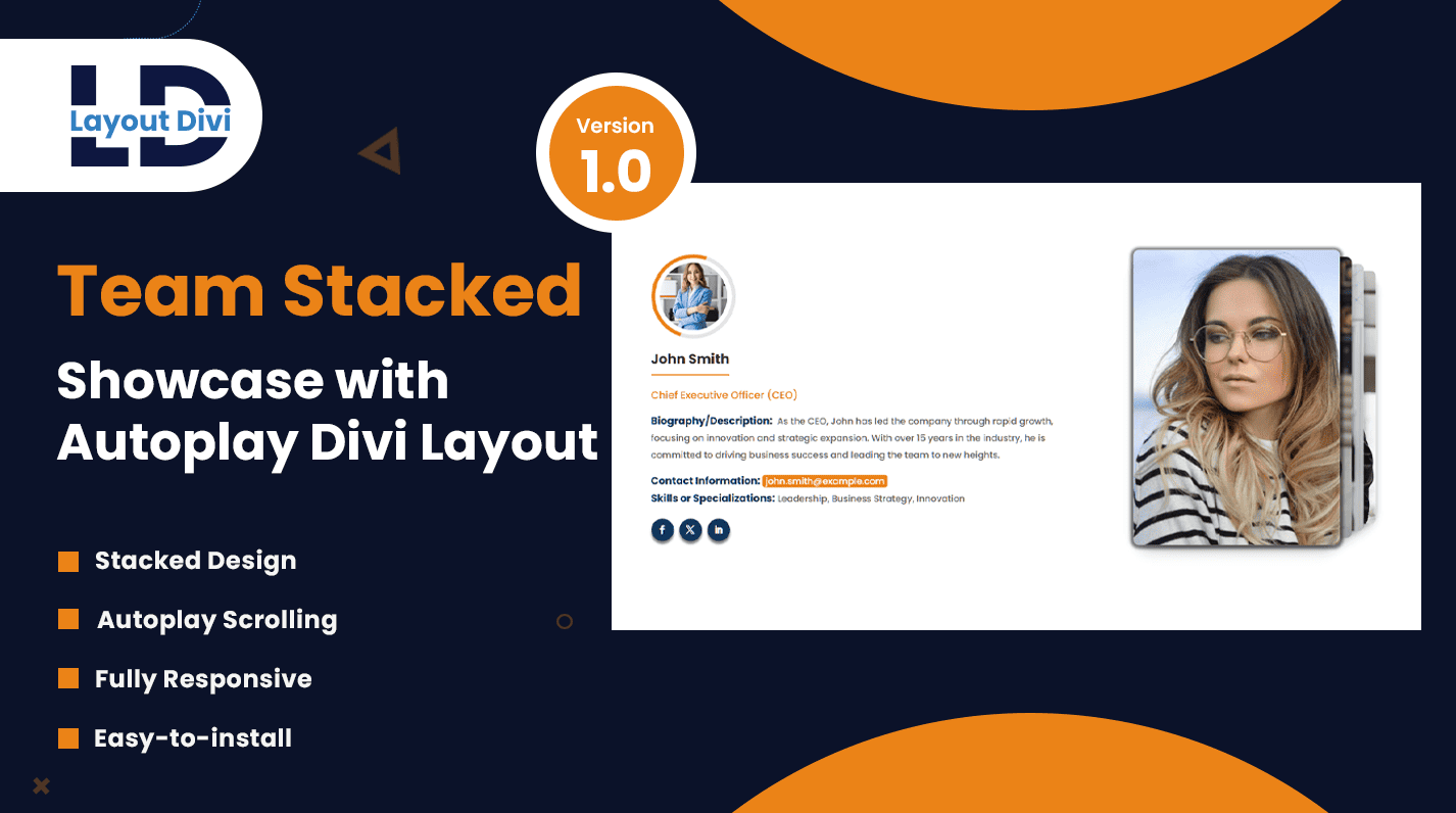 Team Stacked Showcase with Autoplay – Divi Layout