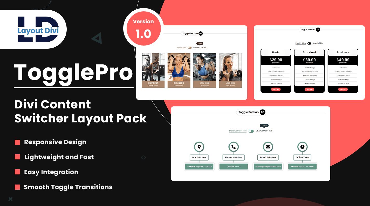 TogglePro - Divi Content Switcher Layout Pack - Featured Image