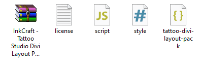 Divi Tattoo Studio Layout-File Structure