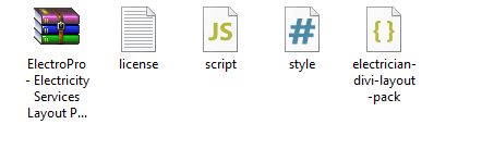 Electrician Divi Layout Pack- File Structure