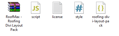 Roofing Divi Layout Pack- File Structure