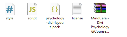 Divi Psychology Layout Pack- File Structure