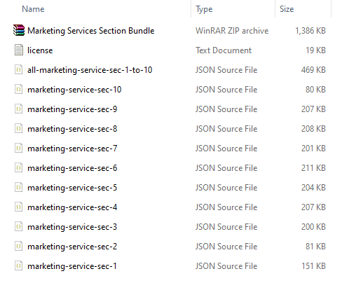 Divi Marketing Services Sections- File Structure