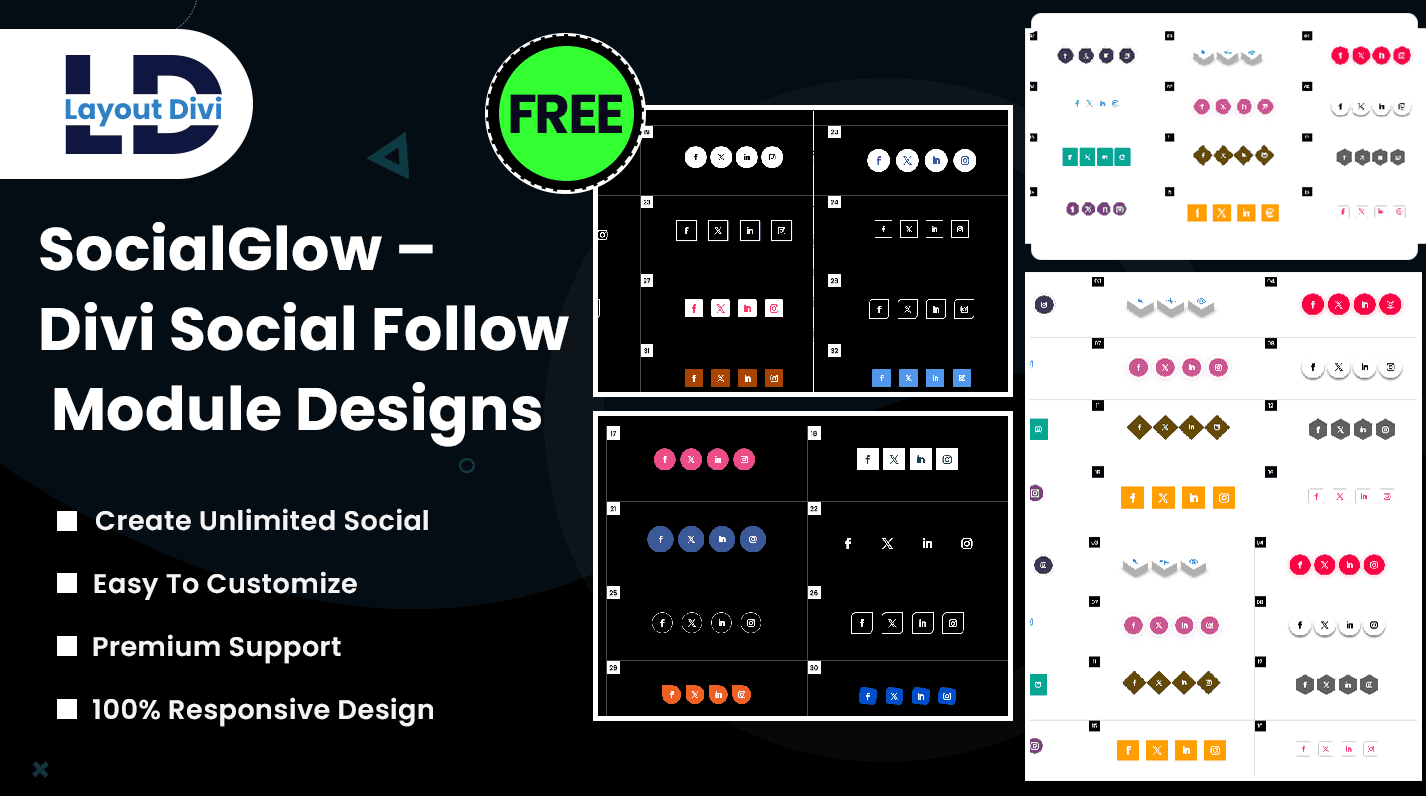 Divi Social Follow Module Designs- Featured Image