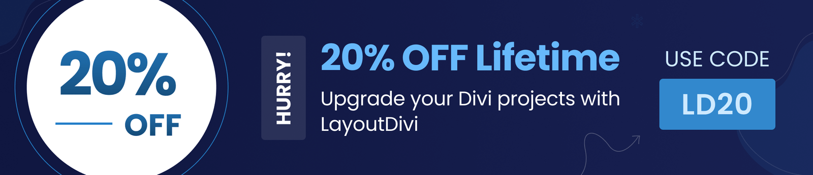 LayoutDivi - 20 % Discount Banner
